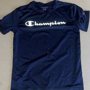 Champion Kids Size 10/12 Dark Blue Short Sleeve Tee.